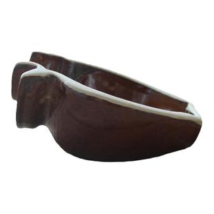 和风土陶规则纯色蒸碗陶碗粗碗陶土碗农家菜碗土家创意陶瓷半罐碗