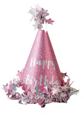 ins风亮片生日派对帽女童拍照