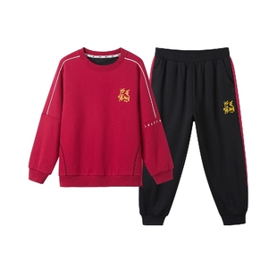 【马到成功】小猪托尼胖童装男童卫衣套装红色本命年马年加肥大童