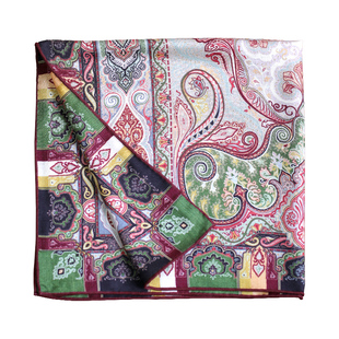 丝毛方巾纱炫彩腰花羊毛桑蚕丝混纺丝巾复古优雅夏旅游防晒百搭女