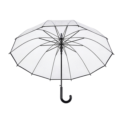 维康16骨透明长柄雨伞双人大号伞