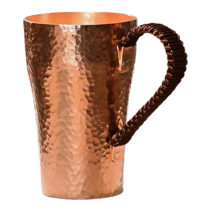 纯紫铜水杯铜茶杯加厚手工锤纹金马克杯