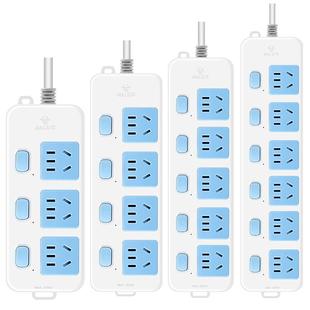 公牛分控开关插座带线家用大插排五米四插4位6孔独开关厨房延长线