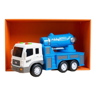 文艺惯性工程车炫光雾炮车会讲故事的喷雾车能说会唱早教启蒙玩具