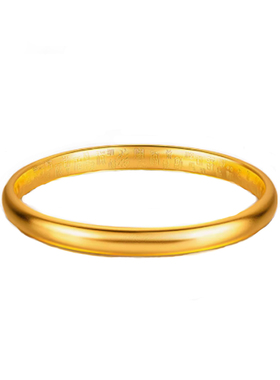 新款轻奢黄金色古法素圈传承百福手镯镀金久不掉色妈妈手镯