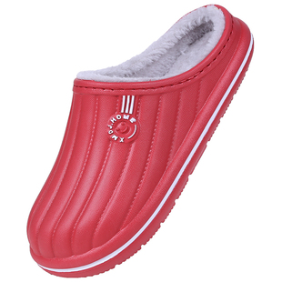 爆款EVA超轻防水加绒棉拖鞋情侣款家居防滑包跟外穿厚底耐磨拖鞋