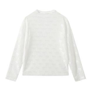 植木童装【云裳蝴蝶】女童T恤 儿童长袖印花T恤白色2026年春新款