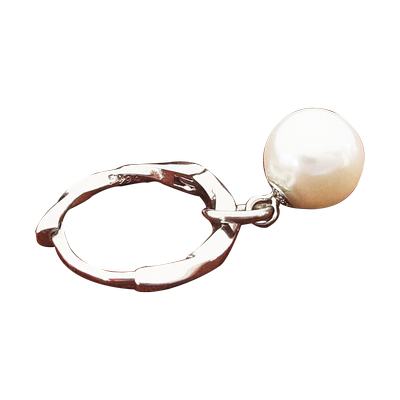 S999纯银耳环珍珠女养耳洞耳圈