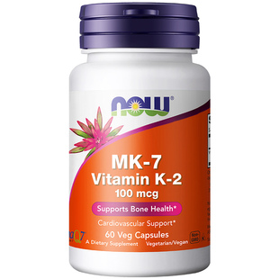 NOWFoods维生素K2胶囊MK-7助钙吸收100mcg健康骨骼美国进口诺奥