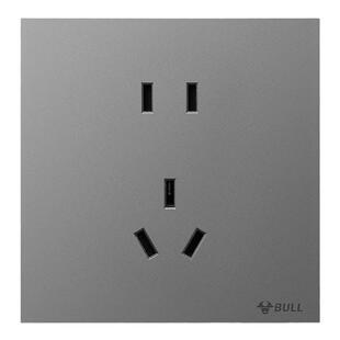 公牛超薄开关插座面板家用电源多孔五孔86型暗装g56蝶翼g57远山灰