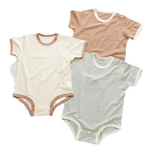 婴儿夏装超薄莫代尔6一12月包屁衣短袖男女空调小月龄宝宝衣服