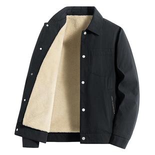 罗蒙加绒男士外套秋冬季爆款2025新款羊羔绒加厚工装夹克休闲上衣