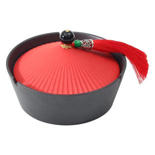 功德坊 中国风有盖防风烟缸家用室内陶瓷故宫官帽创意个性烟灰缸