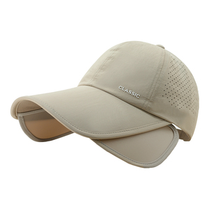 路瓦棒球帽情侣夏伸缩檐防晒透气