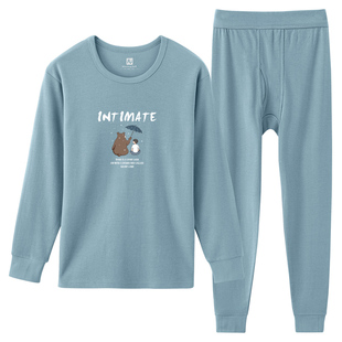 夫尼保罗男士薄款保暖内衣套装2025新款全棉毛衫秋衣秋裤纯棉衣裤