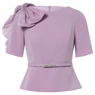 【精致社交】La koradior拉珂蒂气质圆领衬衫女2025夏季上衣