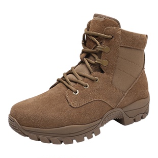 强人3515正品棕色户外作战训练靴男防刺穿沙漠靴高帮战术靴登山鞋