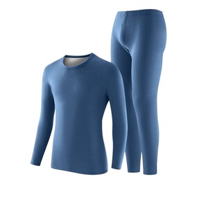 啄木鸟保暖内衣套装男士加绒加厚中高领羊羔绒发热秋衣秋裤防寒