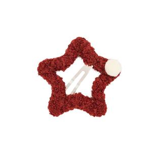 DODOGOGO星星毛绒侧边夹碎发夹2025新款爆款红色秋冬头饰毛毛发饰