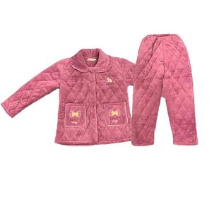 女士中年三层夹棉袄秋冬季睡衣加厚加绒珊瑚绒保暖妈妈家居服套装