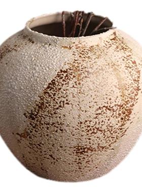 FIVO景德镇陶瓷花瓶复古新中式陶罐侘寂风水培插花花瓶客厅装饰品