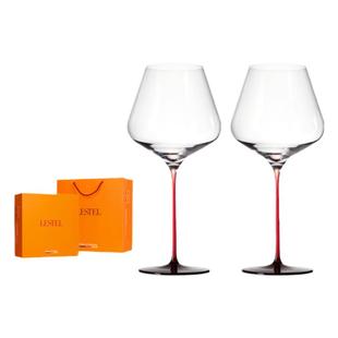 德国进口红酒杯家用高档水晶玻璃勃艮第大肚彩色杯杆高脚杯子礼盒