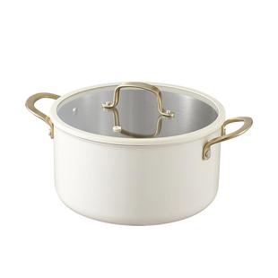 卡罗特汤锅不锈钢锅家用炖煮锅双耳锅食品级加厚无涂层电磁炉专用