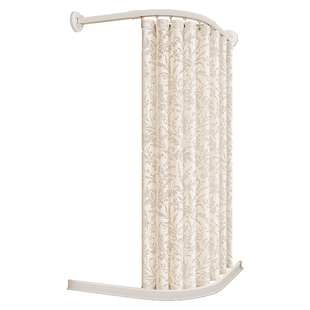 卫生间防水浴帘套装隔断帘浴室干湿分离神器免打孔弧形轨道挂帘子