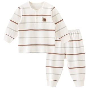 男女宝宝纯棉上衣裤子两件套春秋季婴儿童居家打底睡衣服内衣套装