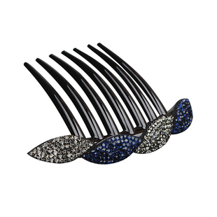 七齿妈妈发梳插梳发卡韩式防滑盘发器发饰后脑勺发插梳卡水钻发夹