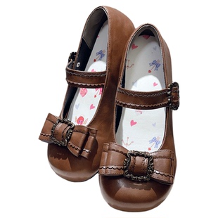 全款预约 古董画框 久久Lolita原创复古可爱洛丽塔lo鞋低跟圆头鞋