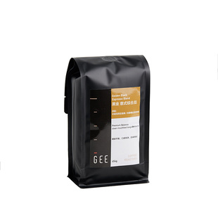 GeeCoffee黑金拼配豆意式浓缩奶咖美式黑咖啡深烘醇厚浓郁可磨粉