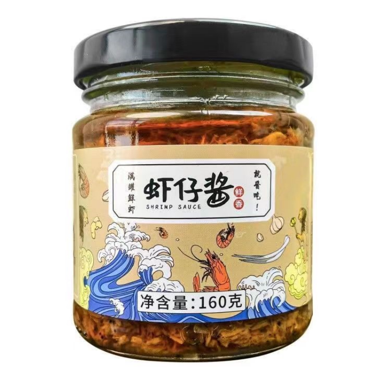 午拌虾仔酱海虾下饭酱160g/瓶抖音快手同款拌饭拌面炒菜煲汤即食