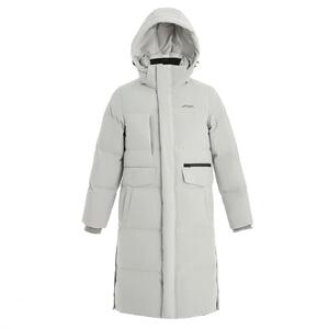 雪中飞春秋新品户外休闲运动保暖防风女士中长连帽鹅绒羽绒服