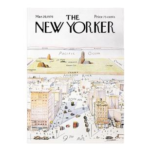 THE NEW YORKER 杂志封面海报墙面贴画复古装饰画画芯替换未装裱