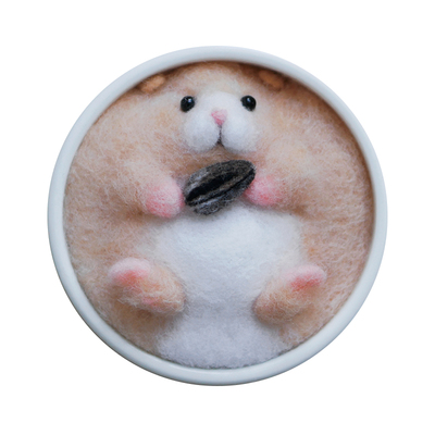 数绵羊羊毛毡戳戳乐diy手工 小仓鼠材料包送玩偶摆件情侣闺蜜礼物