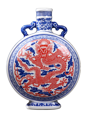 景德镇仿古青花釉里红陶瓷花瓶