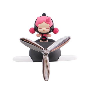 网红螺旋桨飞机车载香薰创意手办汽车空调出风口香水装饰风扇摆件