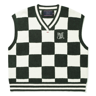 romanticcrown棋盘格马甲学院风