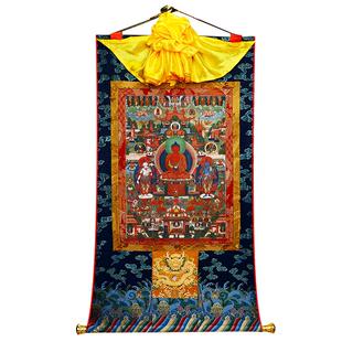 闯隆吉祥天母唐卡挂画 居家客厅财源天母 金刚亥母矿物颜料装饰画