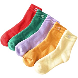 欧迈青 秋冬加厚纯棉全毛圈中高筒女士保暖袜子全棉毛巾袜礼盒5双