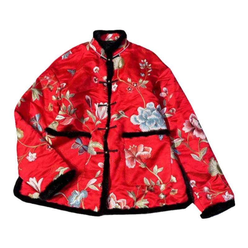 真丝桑蚕丝2023秋冬棉服唐装上衣
