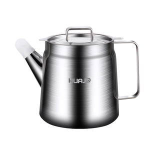 华际达滤油壶304不锈钢家用带过滤网储油罐厨房滤油渣神器装油瓶