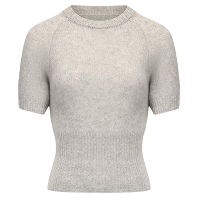 Enndou100%纯山羊绒短袖针织衫