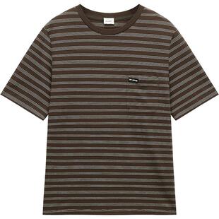 【新品】OCHIRLY欧时力 精梳纯棉条纹短袖t恤女休闲上衣2026春夏