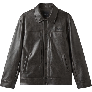 gxg.jeans男装 双色复古pu皮美式简约夹克外套男生 25秋新品