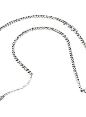 s925纯银坦克链女笑脸项链