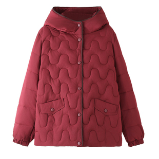 200斤妈妈冬装短款羽绒棉服女中老年人遮肚大码棉衣保暖棉袄外套