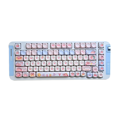 星之卡比方糖键帽MOA机械键盘PBT热升华粉色可爱女生75/84/87/108