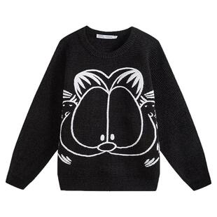 商场同款fun x Garfield 加菲猫联名款时尚运动套头毛衣FGY144A1